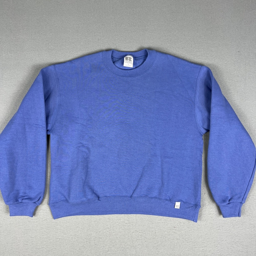 VTG Russell Athletic Cropped Sweatshirt Womans Small Crewneck 1990s Blank‎ Boxy